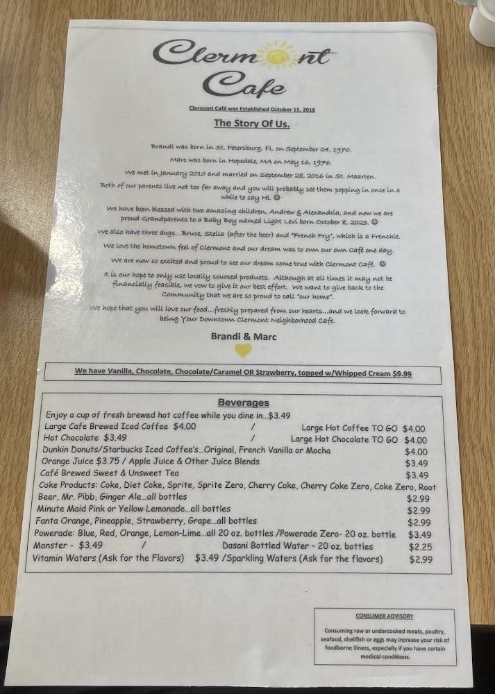 Clermont Cafe Menu image 3
